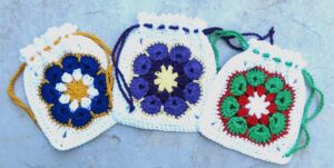 african flower drawstring pouch