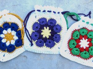 african flower drawstring pouch