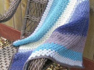 granny striped baby blanket