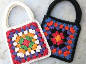 granny square mini tote