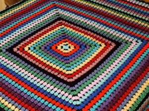 modern granny square blanket