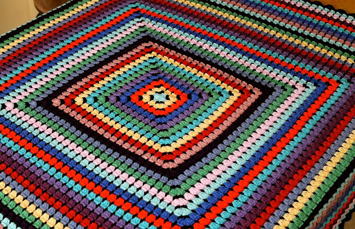 modern granny square blanket
