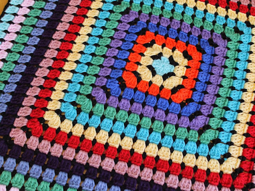 modern granny square blanket