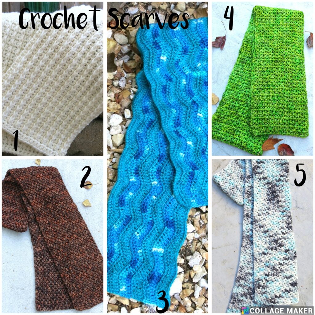 crochet scarf collage
