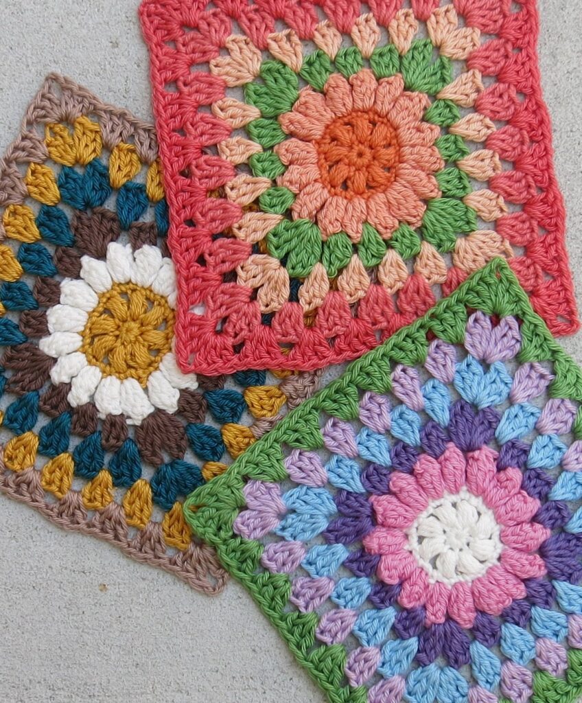 International Granny Square Day and Flower Centered Granny Square fcg7