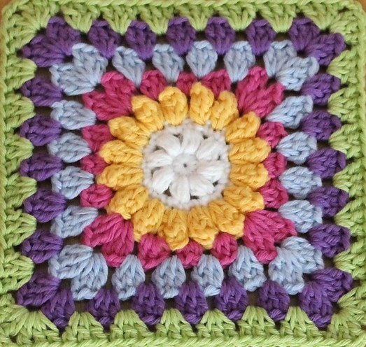 flower centered granny square